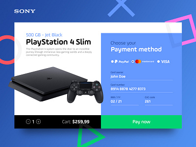 Daily UI #002 - Checkout cart checkout creditcard dailyui playstation shop