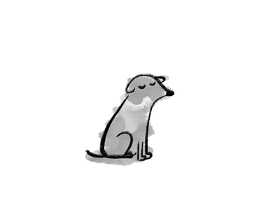 Puppy doodle drawing guy handdrawn little pup watercolor
