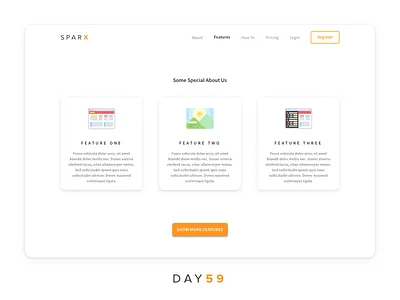 Daily UI Challenge: Day 59 Features Page clean daily ui challenge features interaction design minimalistic products simple ui design ux design web design website white