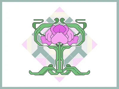 Modernism Flower No. 1 barcelona flower illustration modernism vector