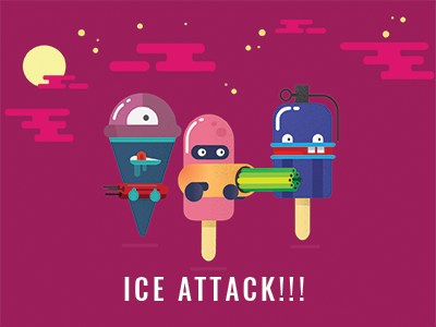 Ice Attack flat ice illustration