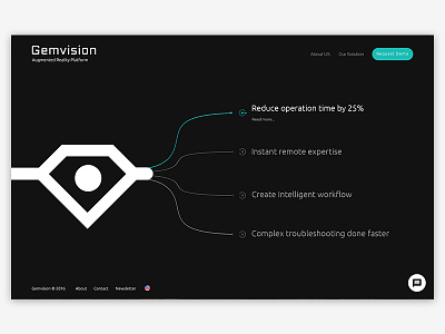 Gemvision Augmented Reality Platform ar augmented reality black creative ix minimal startup ui ux web website youx