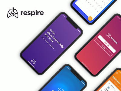 Respire - UI breath breathe design fitness health lung nutrition ui ux