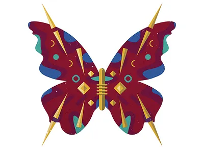 Butterfly 1 bug butterfly gold illustration insect