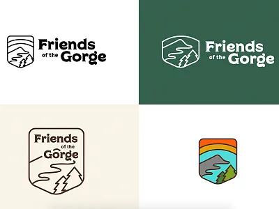 Friends of the Gorge Rebrand Process gorge logo nature logo rebrand