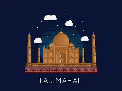 Taj Mahal agra city graphic design iconic illustration shades vector