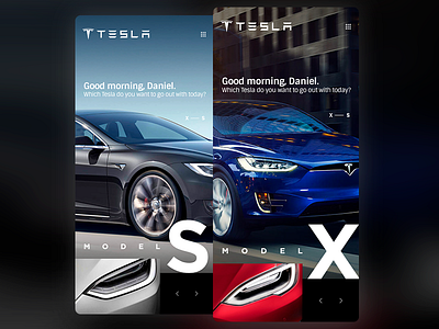 Tesla animation car concept design gif layout mobile product slider ui vehicle