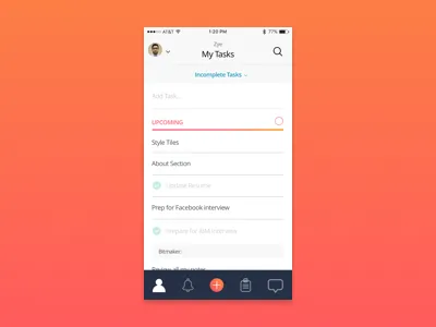 Asana My Tasks task list ui