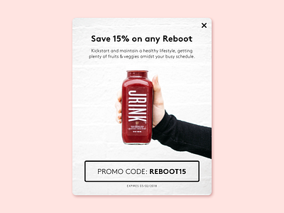 Daily UI #036: Special Offer daily ui dailyui dailyui036 jrink juice offer popup promo savings special offer ui ui design