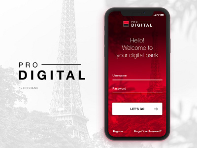 Rosbank Digital Pro app black iphonex login mobile red rosbank sign in societe generale