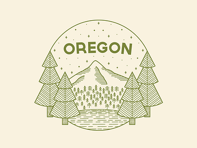 Lost Lake Oregon badge design illustration