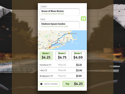 Toll Calculator 004 calculator dailyui map mobile toll travel ui ui design ux ux design