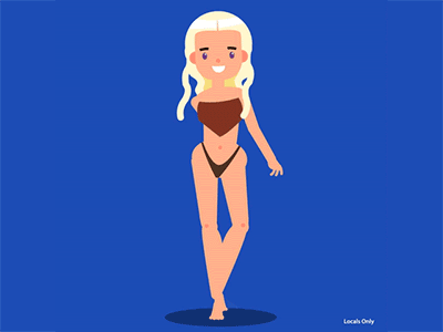 Walk cycle blonde daenerys gif girl walk