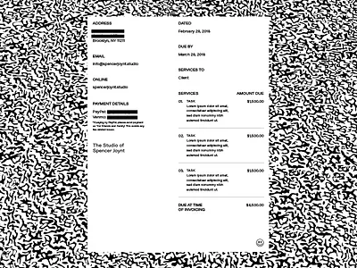 $$ brutalist business document form invoice letter money pay me smiley