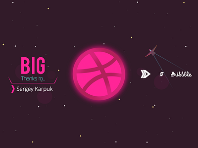 First Shot! dribbble first shot hello world pink planet space