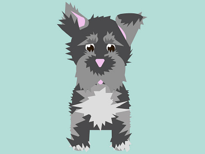 Lil Greta cute dog illustration miniature schnauzer schnauzer