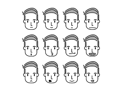 My many faces alaw doodle faces illustration line art vector