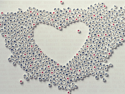 The Heart of the Survivors design heart letters