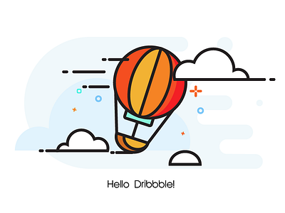 Hot air balloon icon design. icon illusstration mbestyle