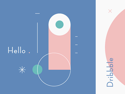 Hello Dribbble! ヾ(´▽｀*)ﾉ☆ balance color colour debut experimental eye flat geometry illustration ui vector