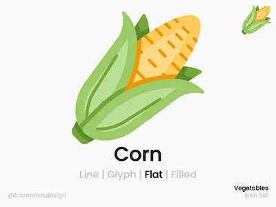 Corn Icon Flat Style corn flat harvest icon icon design illustration vectoricon