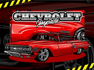 Car drawing chevrolet impala classic