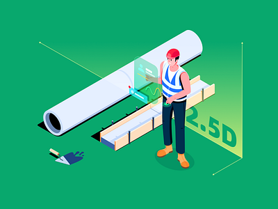 Axzo Illustration library2.0() 2.5d building construction illustration isometric