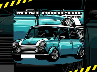 Car drawing mini cooper morris mini minicooper morris road