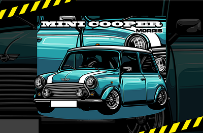 Car drawing mini cooper morris mini minicooper morris road