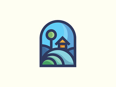 Hill top home art graphic design hill home icon illustration india logo shades sketch texture vintage