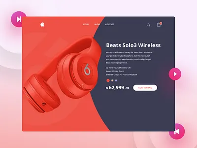 Single Product Page add cart product checkout store adobexd apple beats cart dailyuichallenge madewithadobexd ui ux