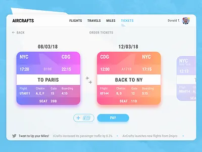 Air Tickets Booking Concept airplane boarding booking flight interface pass ticket travel ui ux