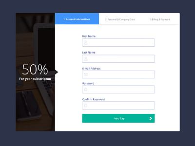 Sign up form register sign sign up