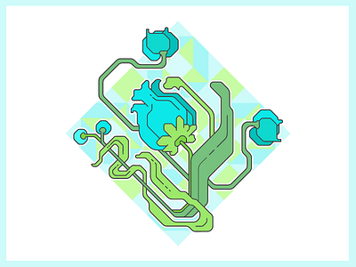 Modernism Flower No. 6 flower geometric illustration modernism vector