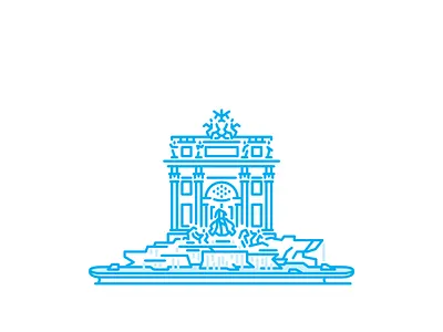 Trevi Fountain baroque city fountain landmark line monoline monument rome trevi