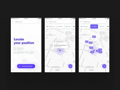 Interest center app concept map mobile ui ux