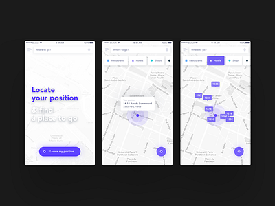 Interest center app concept map mobile ui ux