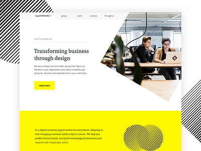 Leap Forward - Website abstract black minimal shapes ui website white yellow