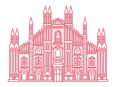 Duomo di Milano architecture flat graphic design illustration illustrator italy milan milano vector