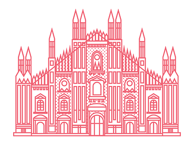 Duomo di Milano architecture flat graphic design illustration illustrator italy milan milano vector