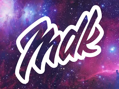 MDK logo handlettering lettering logo script type