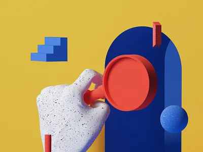 In action c4d editorial illustration