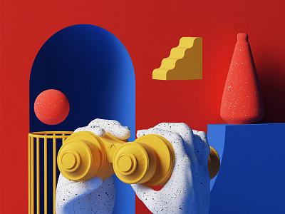 Grand format c4d editorial illustration