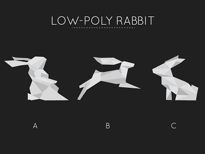 Low-Poly Rabbit design designing identity illustrator low polygon rabbit shades visual