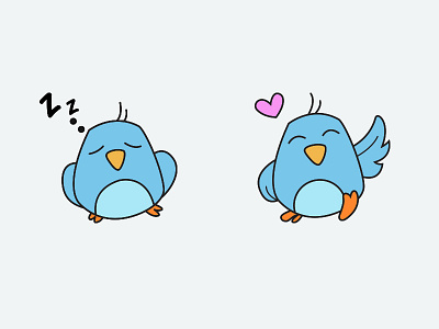 The Little birdie Emoji chat cute design emoji lovable orange set shot stickers