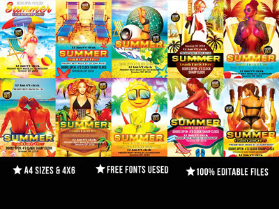 10 Summer Flyer Bundle Vol.01 10 summer flyer bundle vol.01 agency blue business business corporate agency flyer business flyer clean company