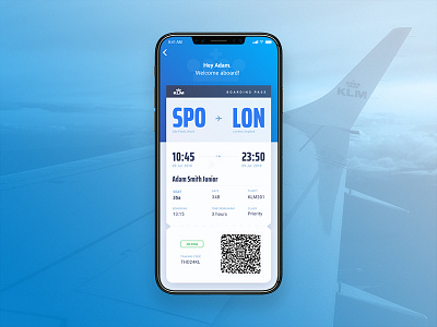 Boarding Pass - KLM challenge dailyui klm typography ui