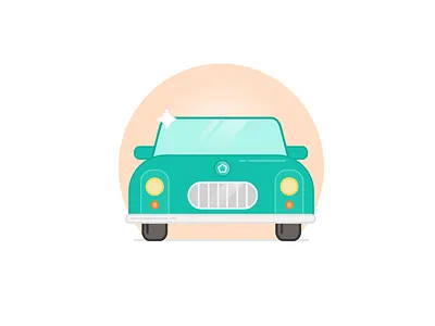 Frontal car car icon illustration motor vintage car