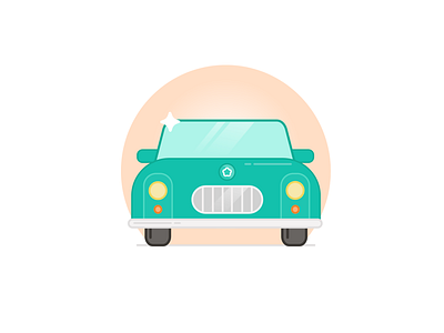 Frontal car car icon illustration motor vintage car