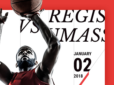 Regis Dribbble basketball black college event red sports typography